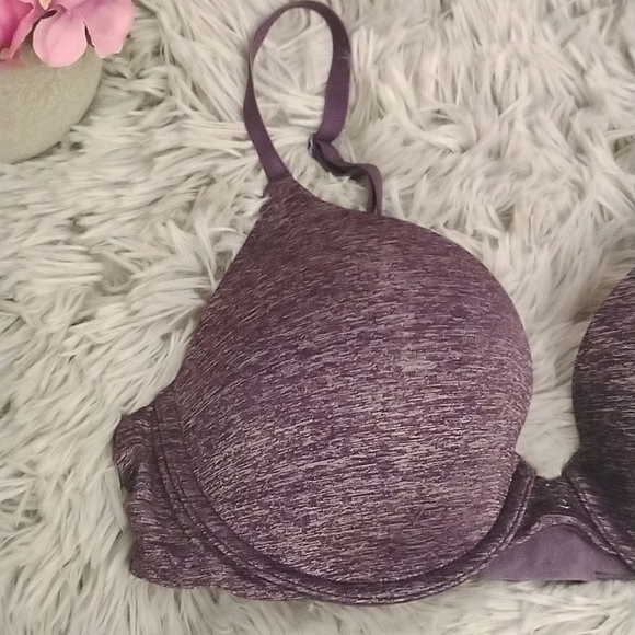 EUC Victoria's Secret Purple Marl Padded Perfect Coverage Bra - Picture 4 of 13